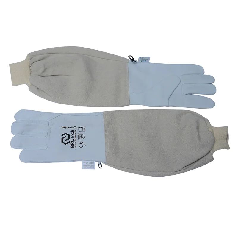 Rękawice pszczelarskie SKÓRZANE długie + gumka – BRCtech Rękawice pszczelarskie SKÓRZANE długie + gumka – BRCtech