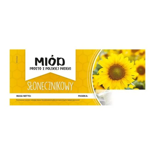 Etykieta na miód Słonecznikowy – duże