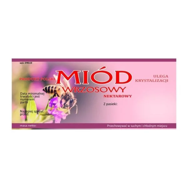 Etykieta na miód wrzosowy – różne wzory