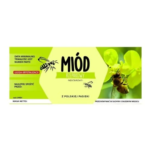 Etykieta na miód rzepakowy – różne wzory
