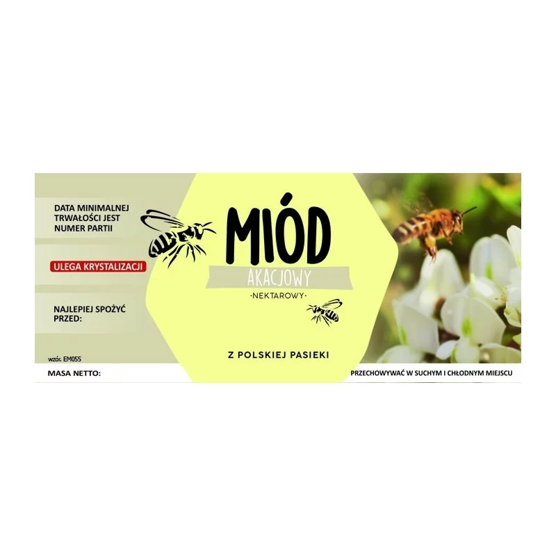 Etykieta na miód akacjowy – różne wzory Etykieta na miód akacjowy – różne wzory
