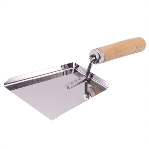 Szufelka do pyłku nierdzewna z rączką drewnianą