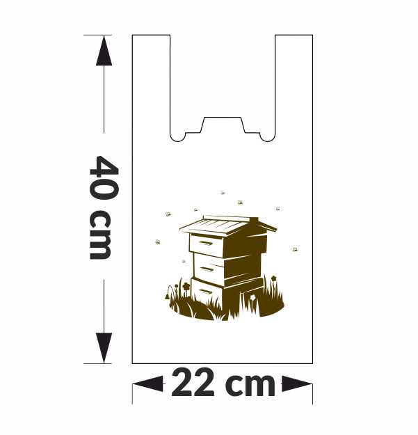 torebka foliowa z motywem pszczelarskim / ul