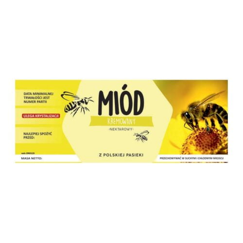 Etykieta na miód kremowany – różne wzory