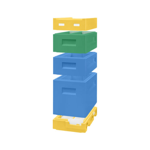 Ul odkładowy Wielkopolski 6 ramk. (dennica, korpus, korpus 1/2, podkarmiaczka, daszek), poliuretanowy