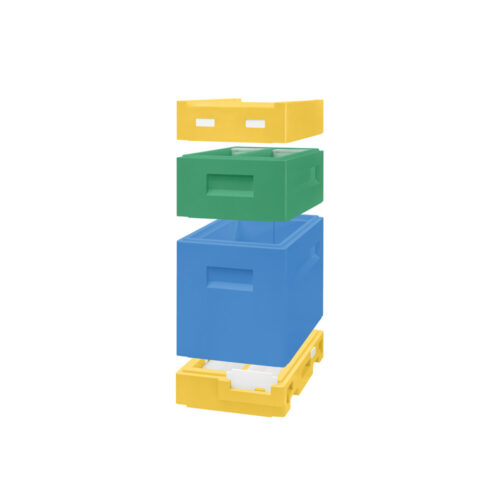 Ul odkładowy Dadant 6 ramk. (dennica, korpus, podkarmiaczka, daszek), poliuretanowy