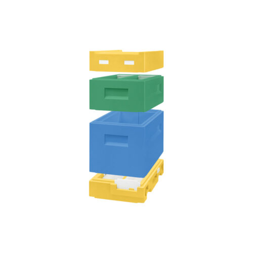 Ul odkładowy Dadant 6 ramk. (dennica, korpus, podkarmiaczka, daszek), poliuretanowy